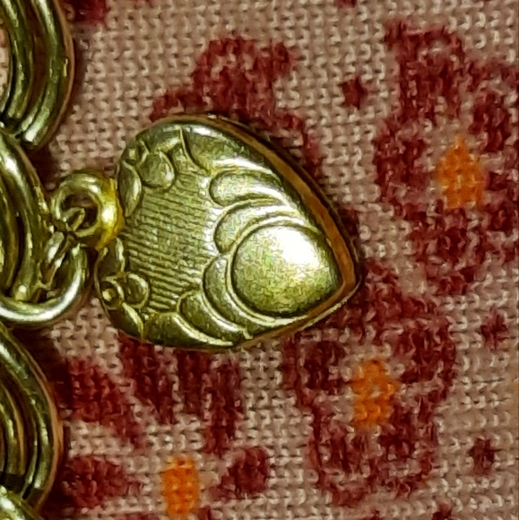 AUTHENTIC GENUINE 14K YELLOW GOLD over sterling silver CHARM bracelet heart ๐ - Picture 6 of 6